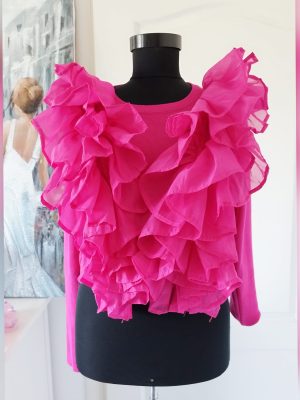 Pulover cu volane ample, model spectaculos cyclam