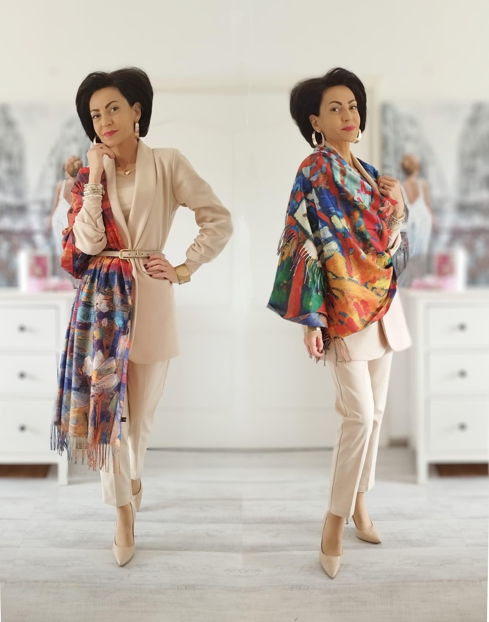 Sal maxi cu doua fete, material tip casmir - 1 Sal maxi cu doua fete, material tip casmir