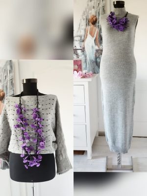 Set alcătuit din pulover și rochie maxi din tricot moale