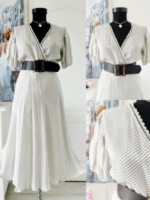 Rochie diafana din satin, polka dots