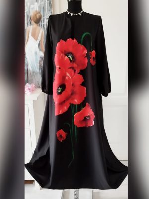 Rochie maxi cu imprimeu fata-spate