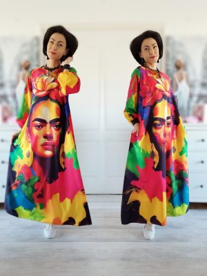 Rochie maxi cu imprimeu fata-spate