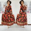 Rochie maxi din vâscoză cu imprimeu superb