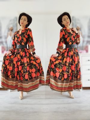 Rochie maxi din vâscoză cu imprimeu superb