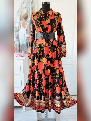 Rochie maxi din vâscoză cu imprimeu superb