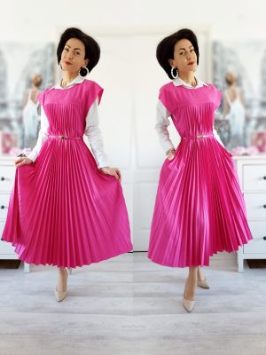 Rochie plisata material plin