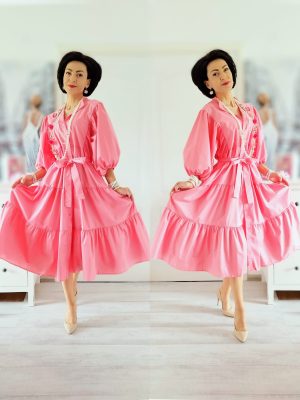 Rochie 80% bumbac 20% vâscoză Peach Fuzz