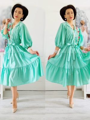 Rochie 80% bumbac 20% vâscoză Green Mint