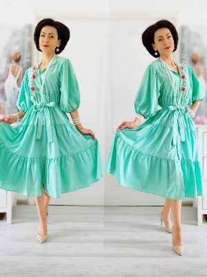 Rochie 80% bumbac 20% vâscoză Green Mint