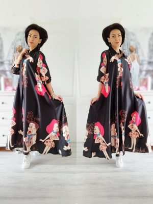Rochie maxi cu imprimeu Flintstones Dark