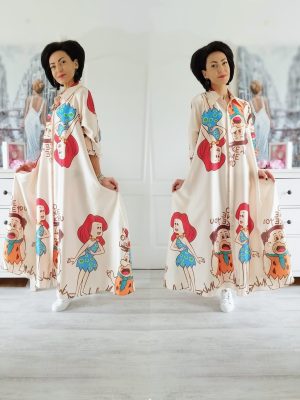 Rochie maxi cu imprimeu Flintstones Light